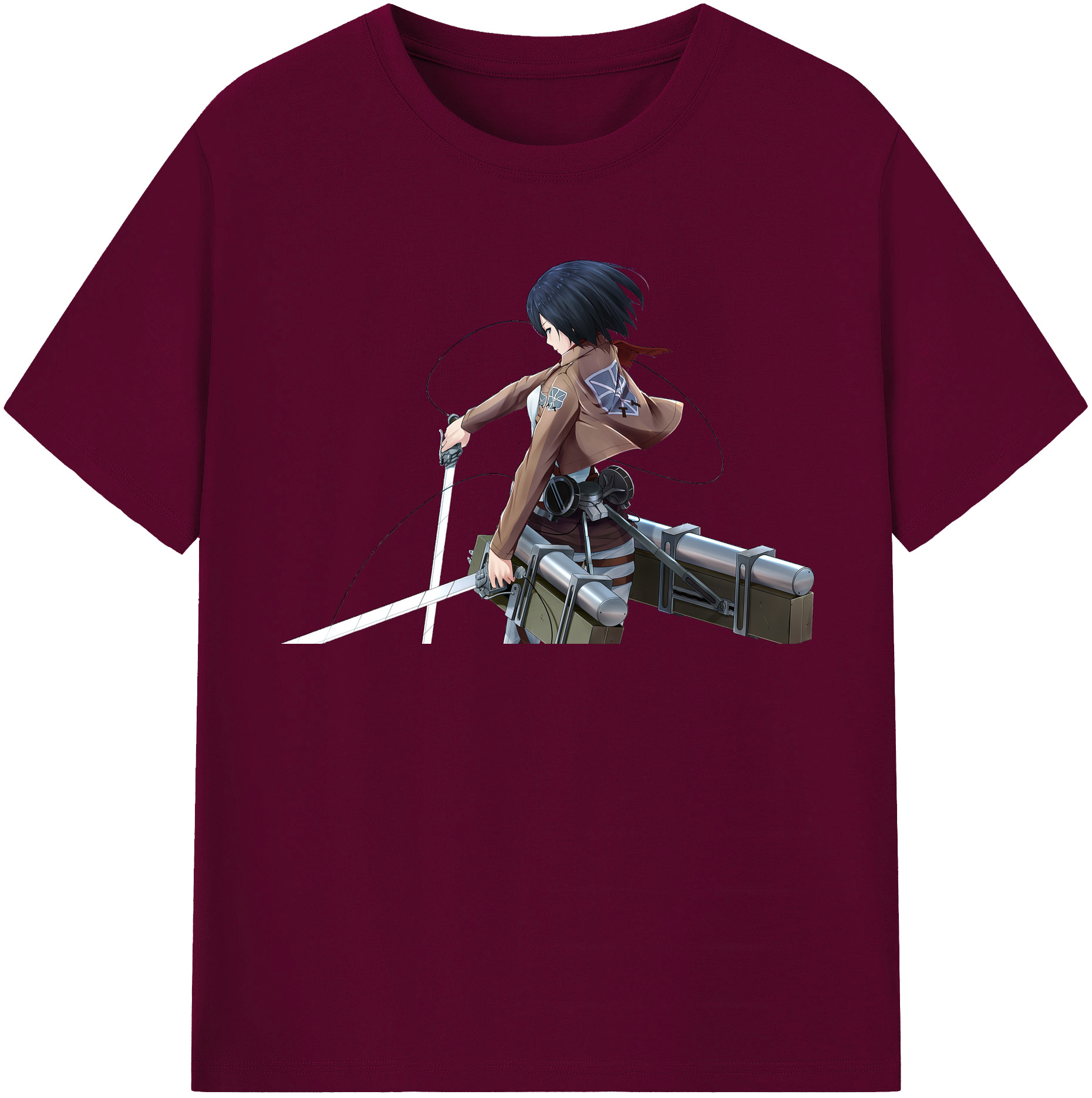 （画像用） 進撃の巨人 ミカサ·アッカーマン Attack on Titan Mikasa Ackerman レディースカジュアルプリントTシャツ（綿100％）